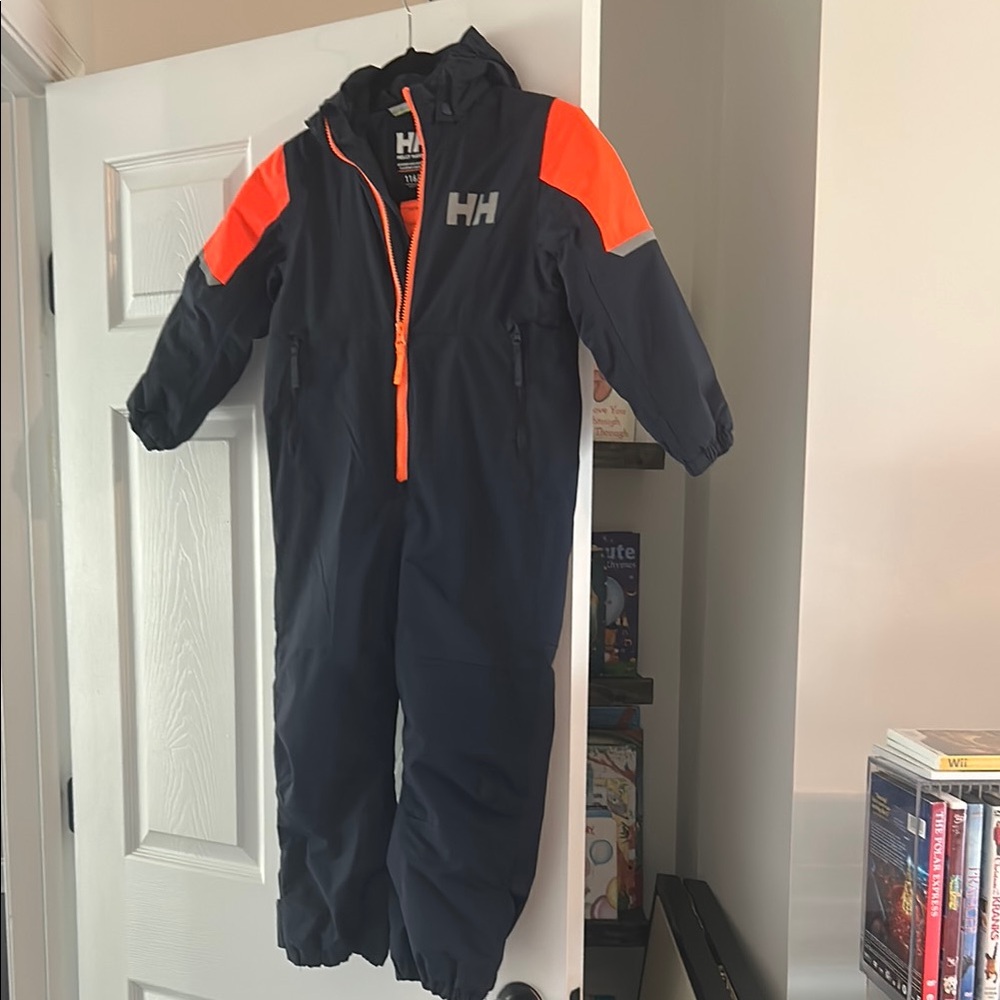 Helly Hansen Kids Navy and Orange Snowsuit